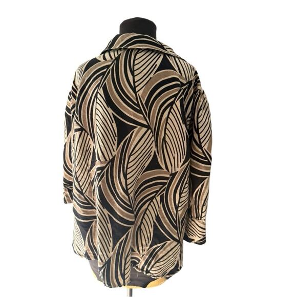 East 5th Linen Blend Neutral Tropical Lagenlook Top Women Size 3X Resort Scandi - Picture 5 of 7